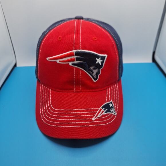 NFL Team Apparel Other - New England Patriots Hat Cap Strap Back Red Blue NFL Brim Logo Adjustable Cotton